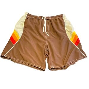 Urban Extreme Wave Gear Beach Shorts Retro Style with Drawstring Size L